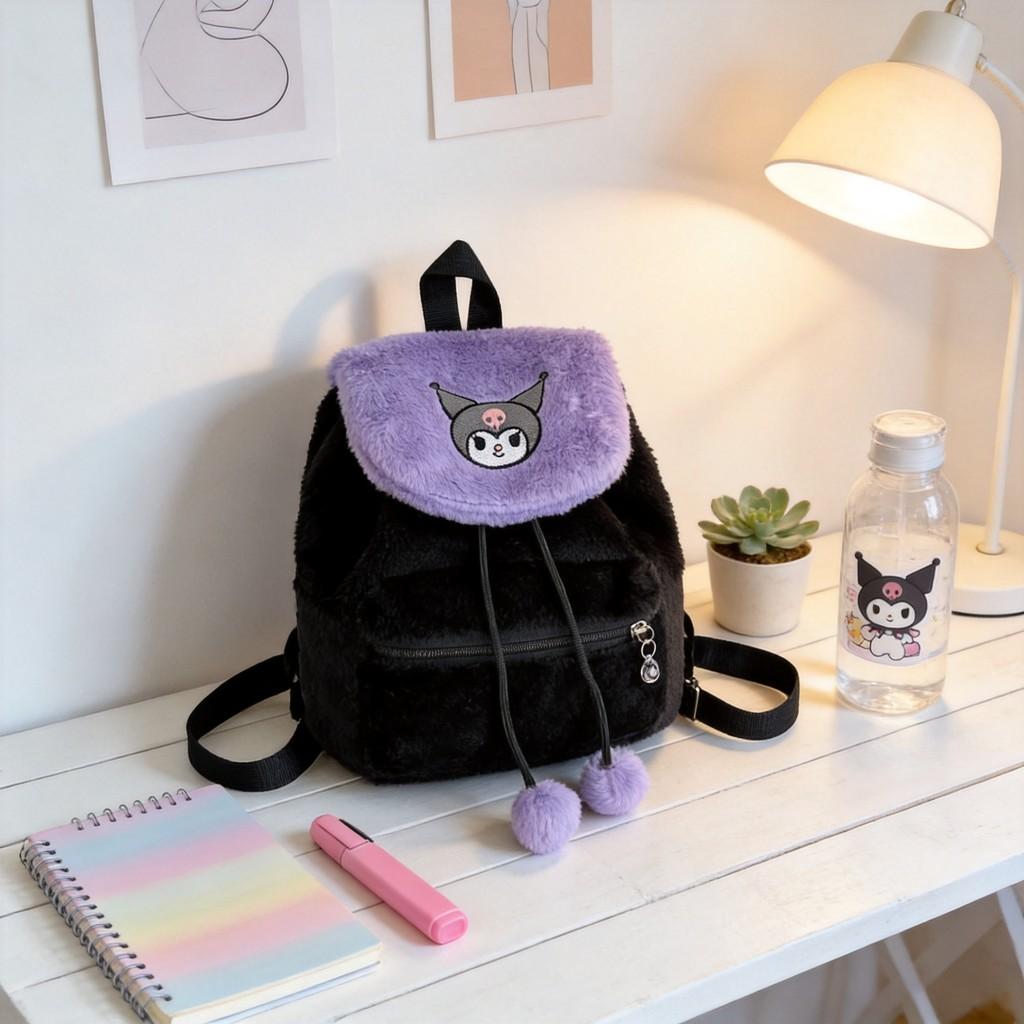 My Melody Cartoon Double Backpack With Drawstring Closure For Girls And Teens