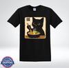 Cute Black Cat Ramen Shirt Japanese Kanji Cat Noodle Bowl Graphic T-Shirt