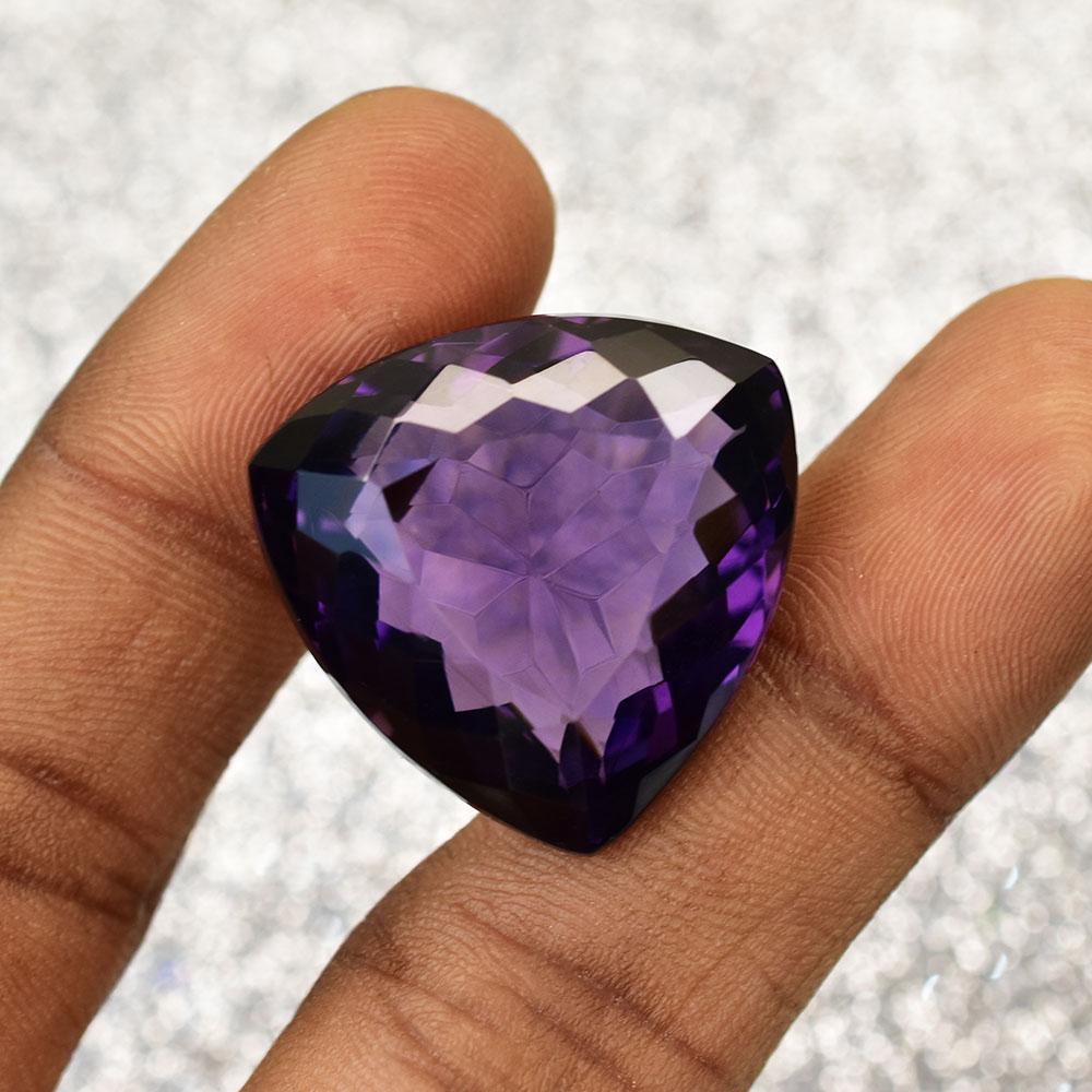 Natural Purple Sapphire Loose Gemstone Ceylon Trillion Cut 24x24mm September Birthday Birthstone