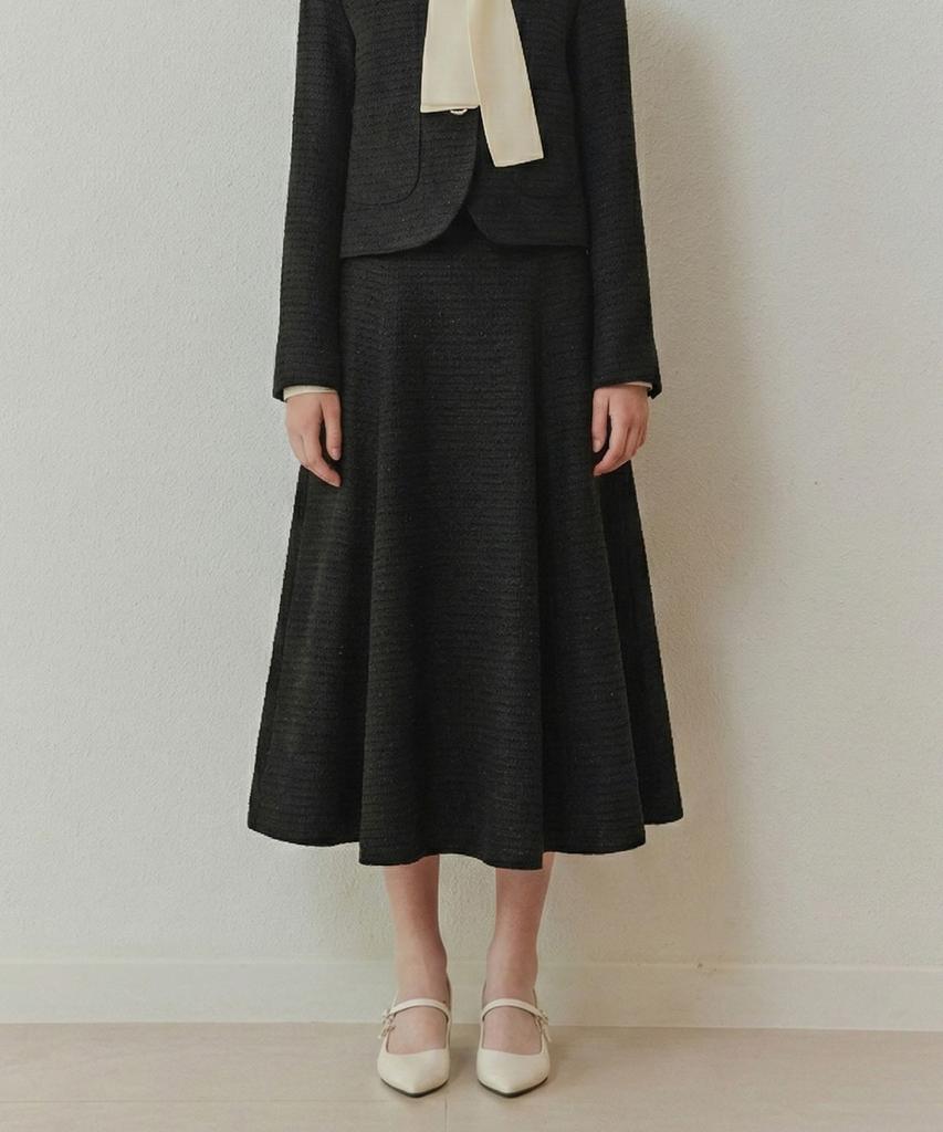 ZEROSTREET [4 Colors] Creamy Tweed Long Skirt