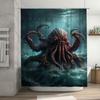 Einzigartige Oktopus-Badematte Duschvorhang Wasserdicht Dekorative Badezimmeraccessoires Dunkelviolett Cthulhu Tentakel Künstlerischer Druck Ho