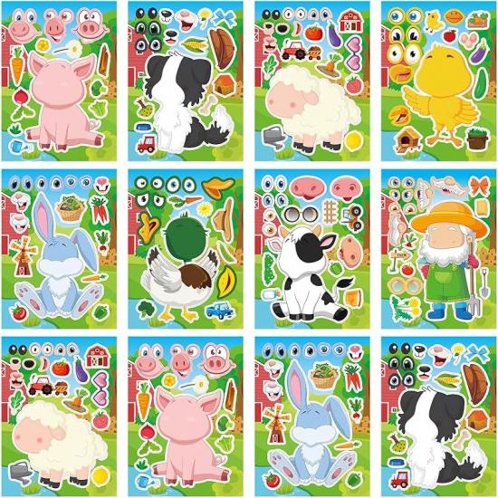 24 Sheets 8.27''×5.9'' Make Your Own Robot Stickers for Kids Toddlers, Make a Face Stickers for Kids Party Favors Activities