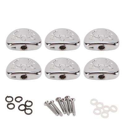 6 Piezas Botones de Clavijeros de Afinación de Guitarra Repuesto Metal Semicírculo Grande Guitarra Eléctrica de Madera