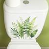 Self-adhesive Tropical Green Leaves Toilet Stickers for Bathroom Home Decor
