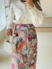 2025 Autumn European & American Fashion Two-Piece Set: Elegant Solid Top + Printed Skirt