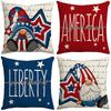 Independence Day Letter Printed Cushion Cover Memorial Memorial Pillow Linen Sofa Office Cushion Cover