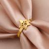 Cazador Cat Dog Footprint Paw Star Rings for Women Stainless Steel Gold Color Animal Finger Ring Jewelry Christmas Gift 2026