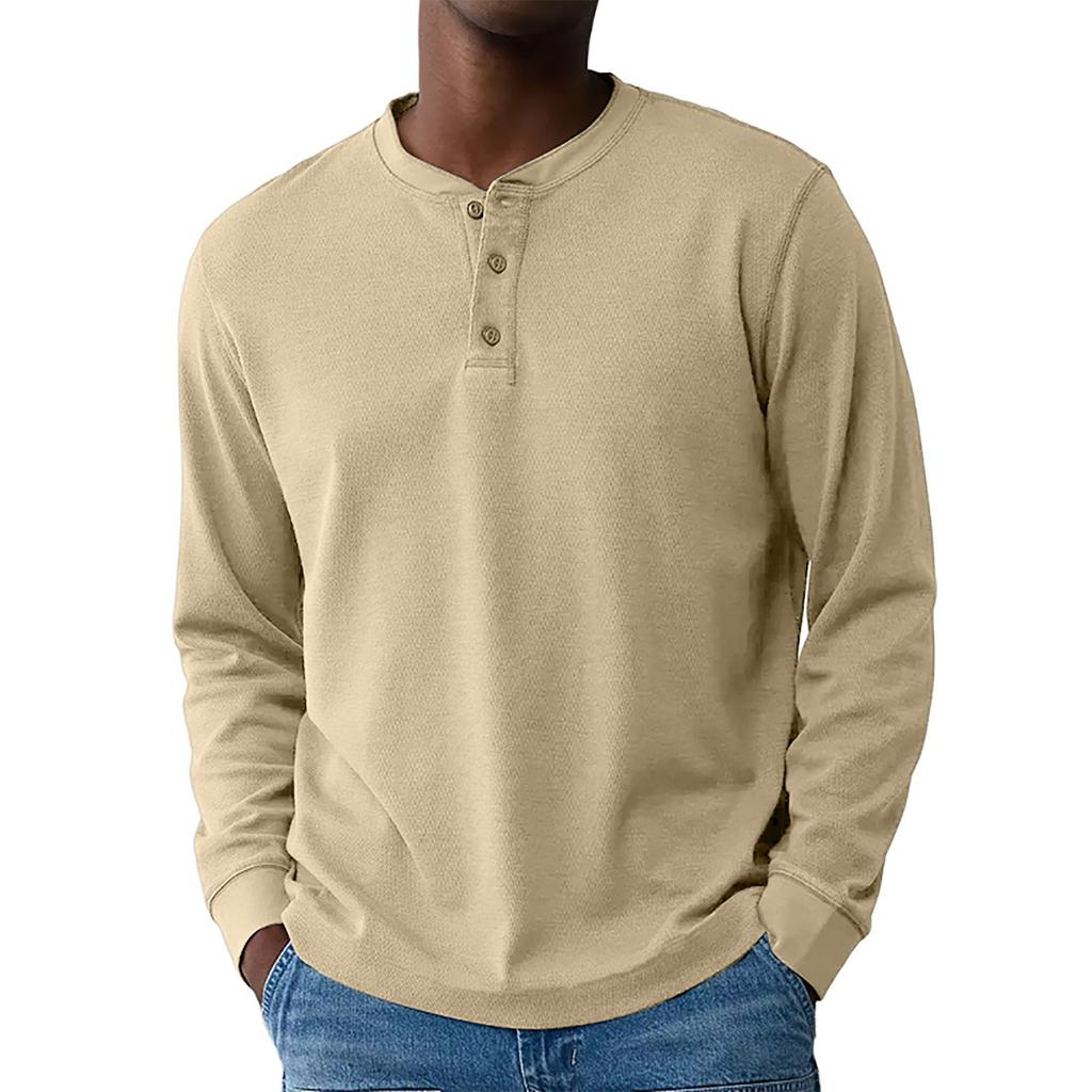 Men's Loose Casual Lapel Long-sleeved Top