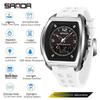 SANDA Trendy Student Men's Dual Display Electronic Watch with Snooze Alarm