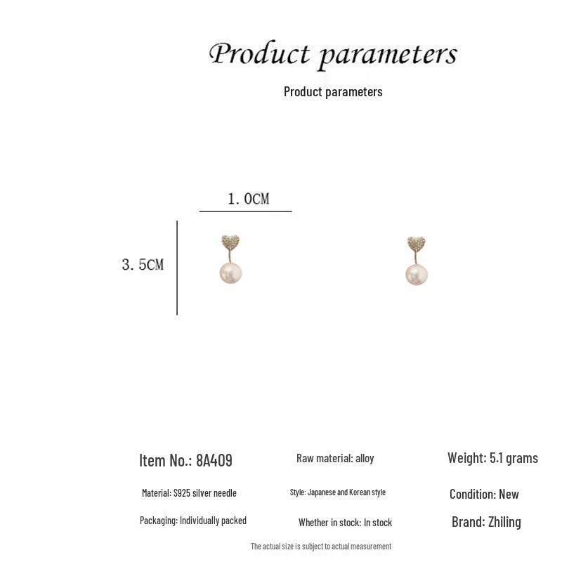 2023 Trendy Elegant Heart Pearl Earrings: Two-Way Wear Versatile Studs