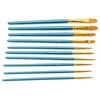 10x Round Pointed/Flat Tip Nylon Hair Acrylic Watercolor Artist Paint Brush Set