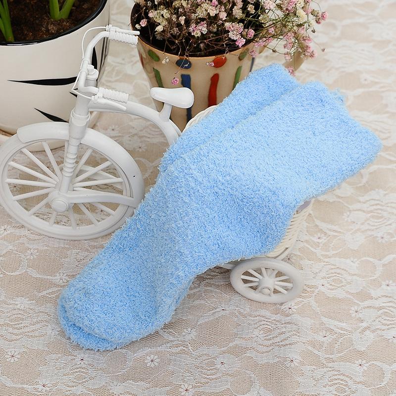 18 Styles Candy Color Thermal Warm Plush Socks Women Coral Fleece Floor Sox for Female Girls Colorful Wife‘s Gifts Dropshipping