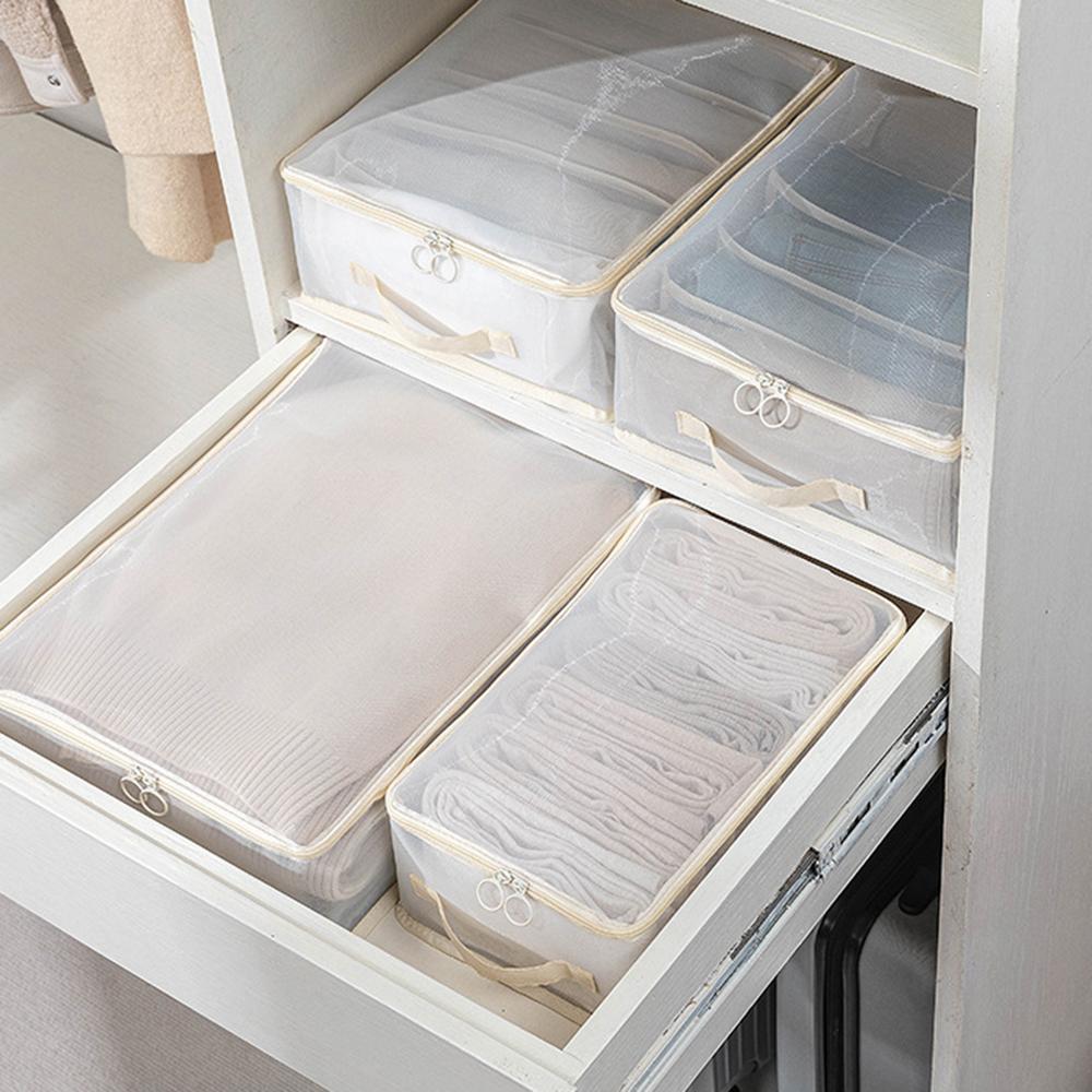 Mesh Clothing Storage Bag, Clothes Pants Underwear Sorting Wardrobe Drawer Layered Storage Box Sorting Box, Travel Luggage Bag