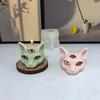 Three-eyes Cat Head Candle Silicone Mold 3D Cat Scented Candle Soap Gypsum Ornaments Making Mold Party Candle Gift Mold