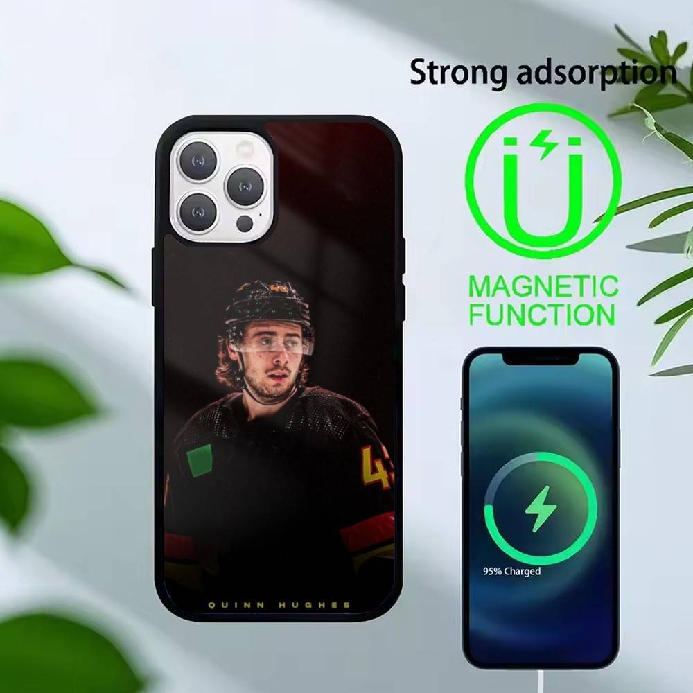 

Quinn Hughes-Hockey Phone Case For iPhone 17,16,15,14,13,Pro,Max,Plus,Magnetic For Magsafe Wireless Charging iPhone11