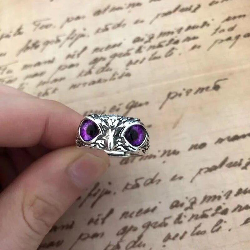 Cute Women Men Simple Design Rings Vintage Owl Frog Smiling Ring For Woman Girl Ancient Silver Color Retro Punk Jewelry Gift