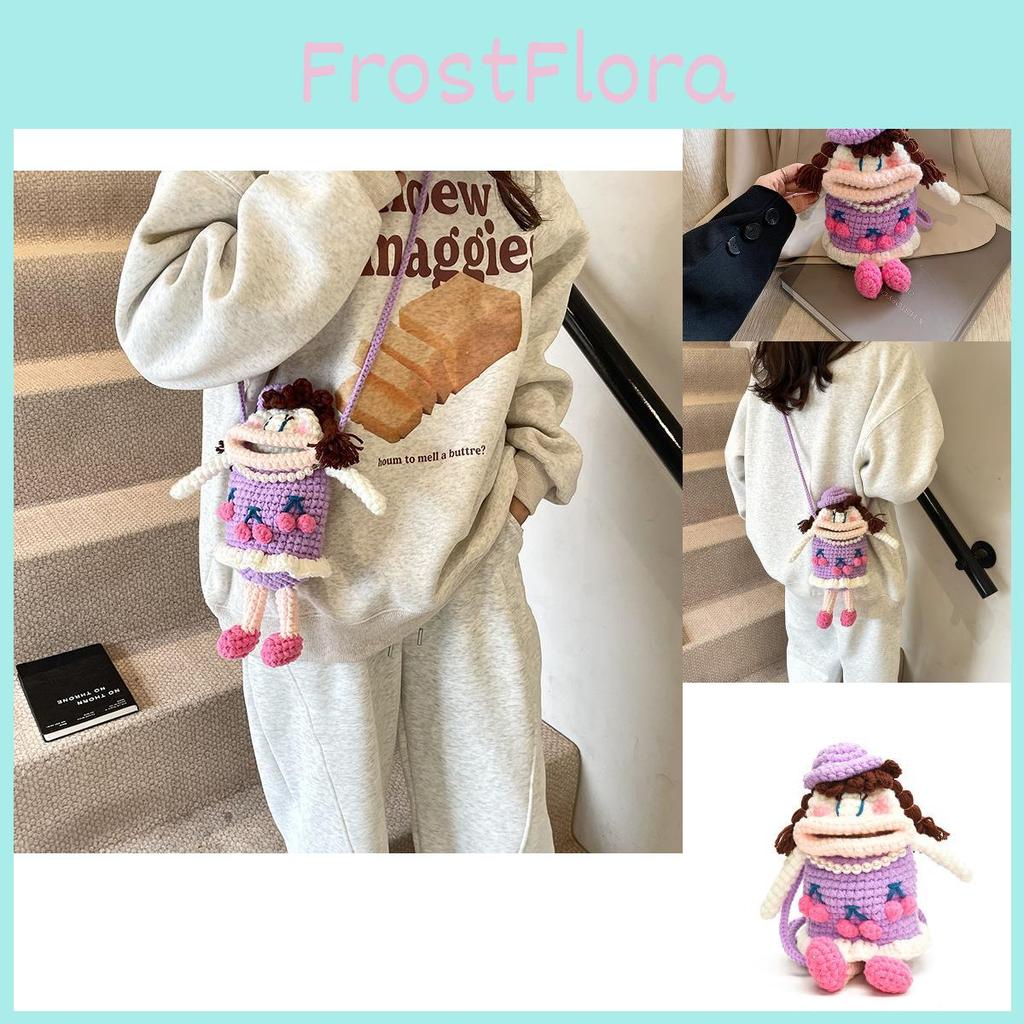 Fun And Playful Handwoven Crochet Cartoon Backpack For Kids With Big Mouth Design