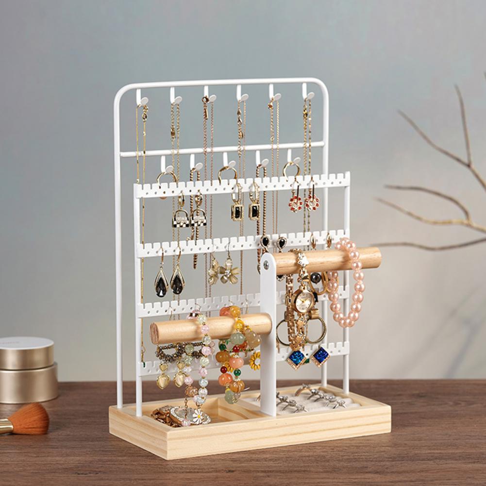 Necklace Holder Stand Jewelry Display Rack Multi-tier Jewelry Rack Capacity Display Stand for Earrings Rings for Showcase