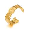 Exquisite klassische Beulenmuster-Öffnungsarmbänder für Frauen, Manschettenarmband, Goldfarbe, Edelstahl, Handornament, Geschenk