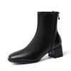 B-leather short boots  new winter small naked boots small high heel temperament velvet Martin boots