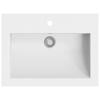 VidaXL Lavabo en Granit Blanc Lave-mains Toilette Vasque de Salle de Bains 142964