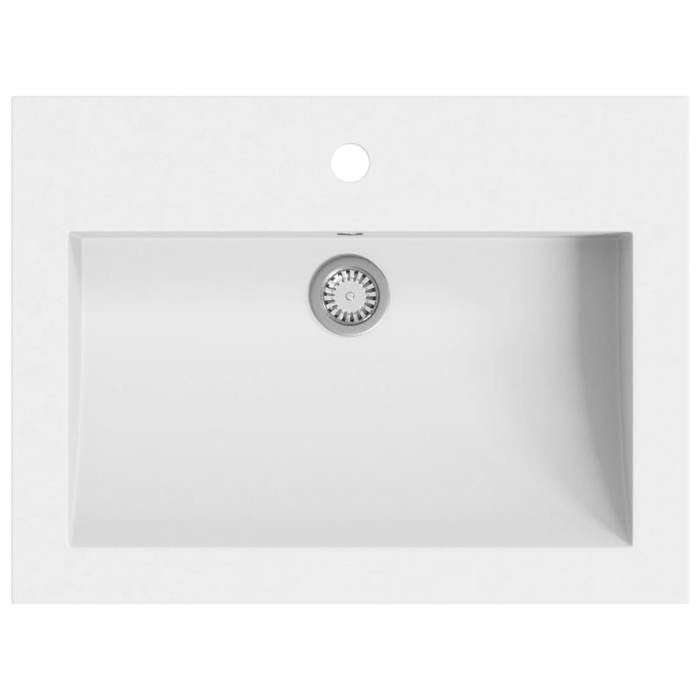 VidaXL Washbasin In White Granite Hand Basin Toilet Bathroom Sink 142964