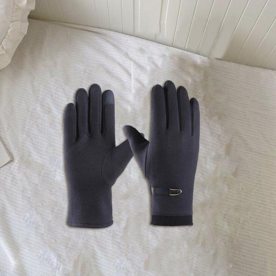 1 par varme vinterhansker Plysjfôr elastisk vindtett kaldt vær fullfinger herre berøringsskjermhansker