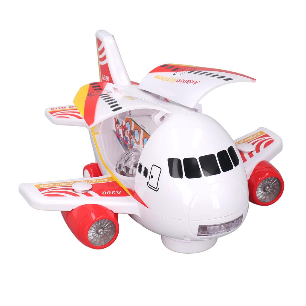 Kids Electric Airplane Toy Lights Music Openable Door High Simulated Aircraft Model with Water Mist Spray
