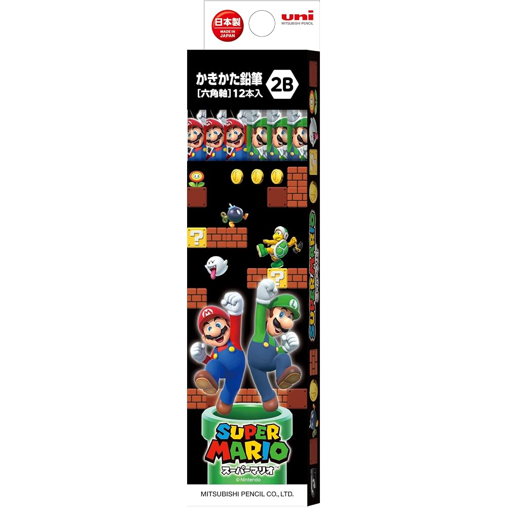 Mitsubishi Pencil Pencil Super Mario SMS6 2B 1 Dozen Paper Box K56432B