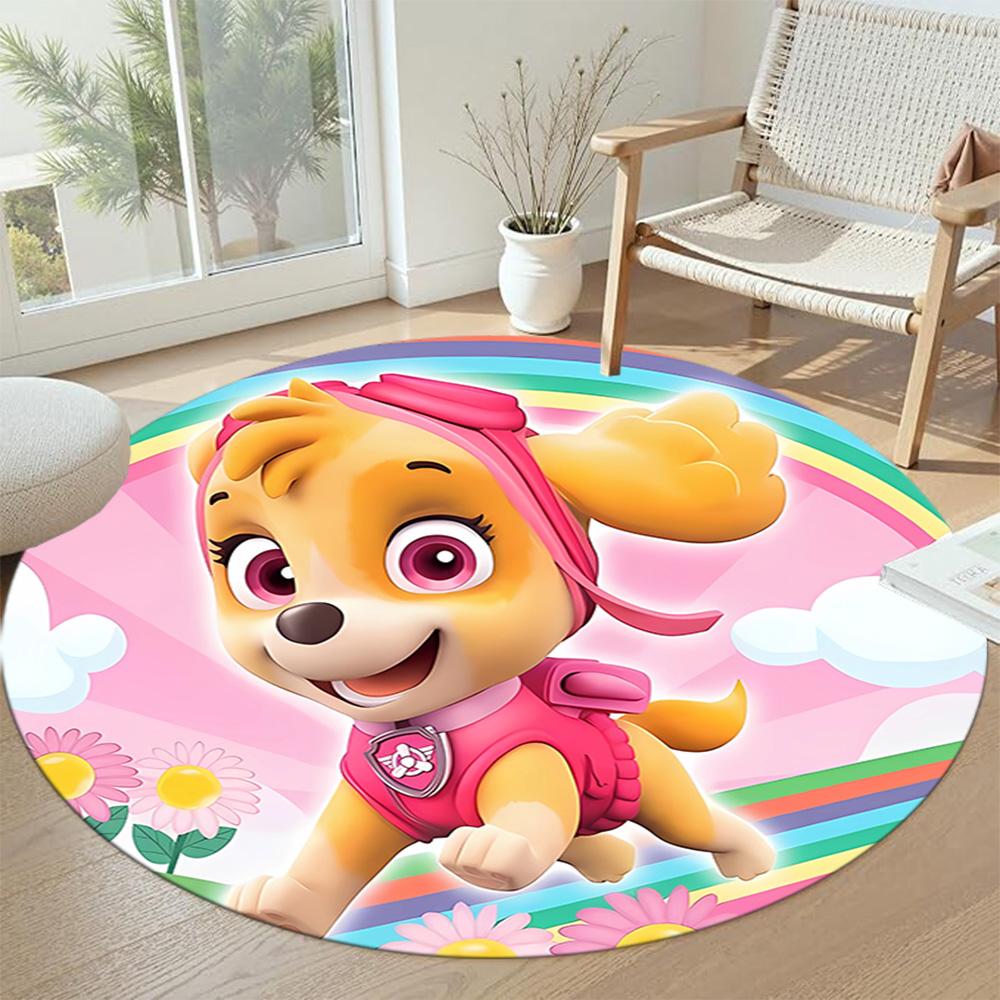 Paw Patrol Round Floor Mat Suitable for Living Rooms Game Room Study Room Bedrooms Antislip Round Carpet Decorate Offices Spiritual Gift