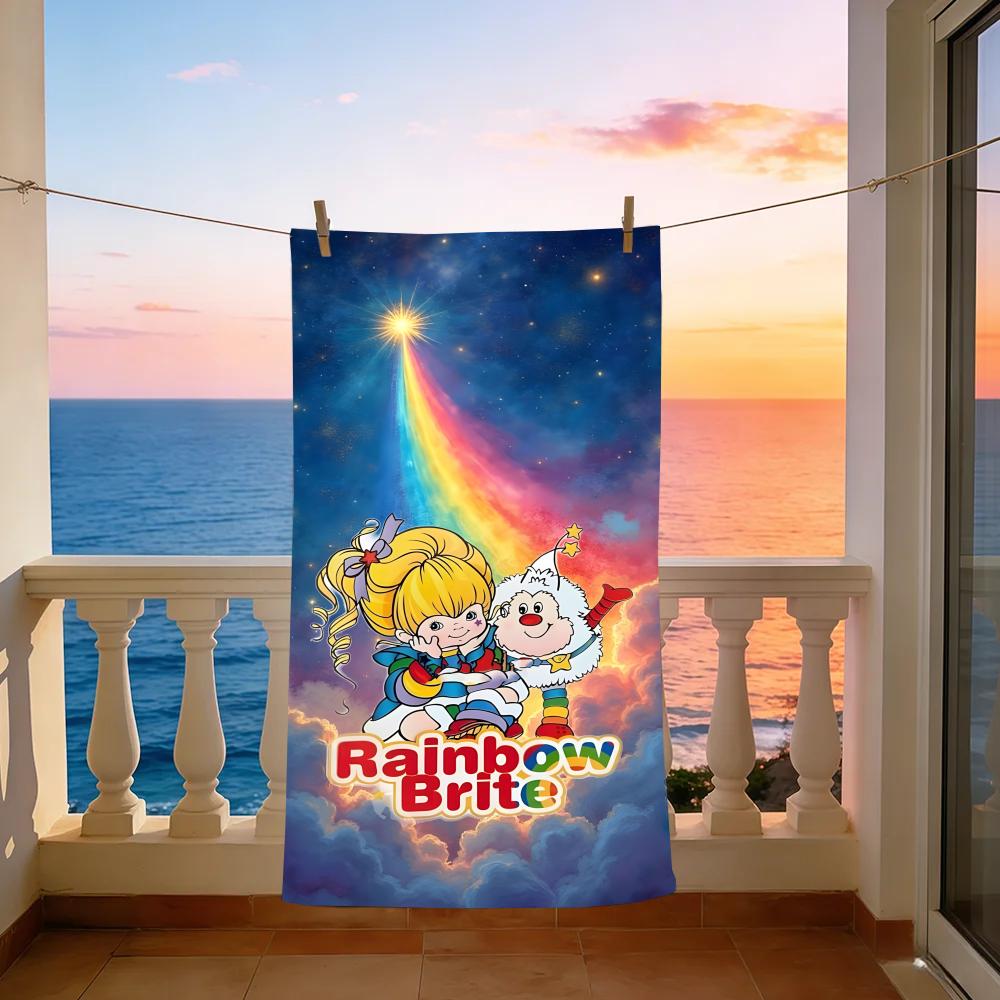 Cartoon Rainbow Brite Towel Towel Beach Towel Oversized Quick Dry Towel Absorbent Soft Swim BeachTowels for Men Women