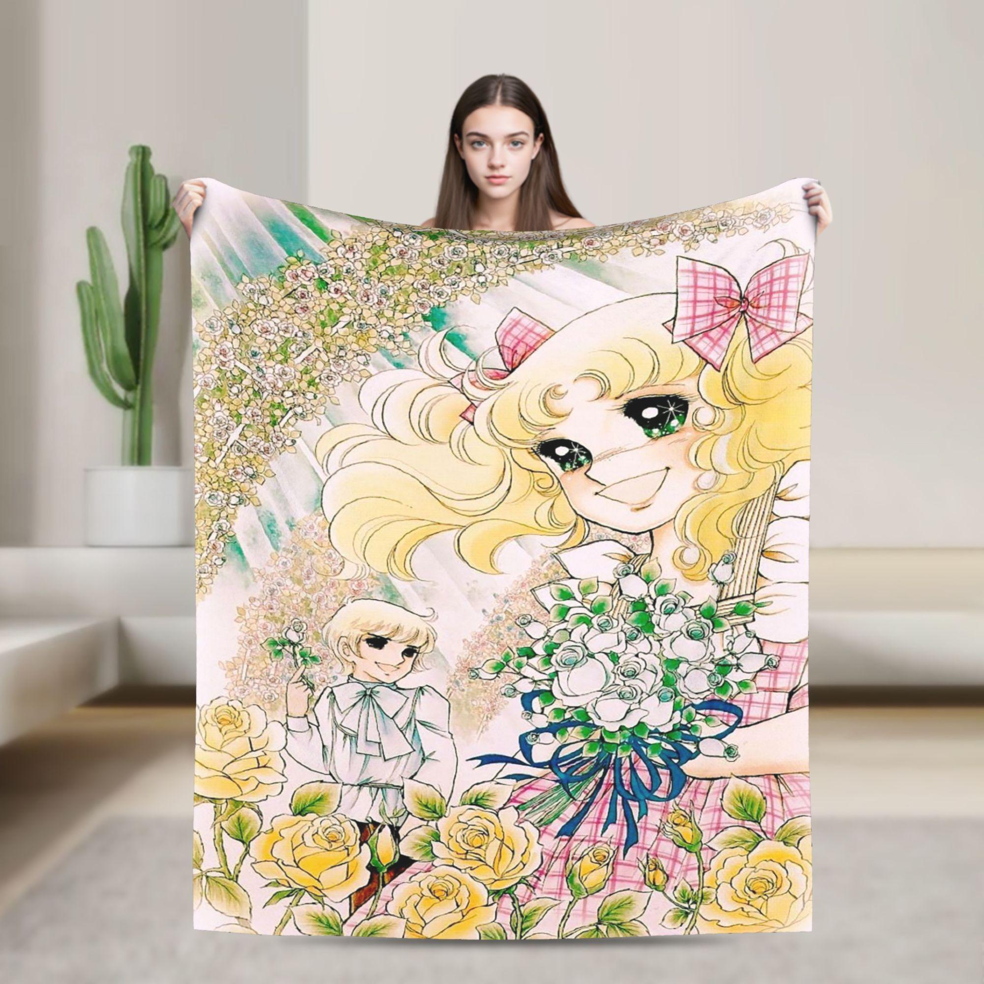 

Candy Candy Anime Cartoon Fuzzy Blanket Awesome Throw Blankets for Home 150*125cm Bedspread 75x90cm
