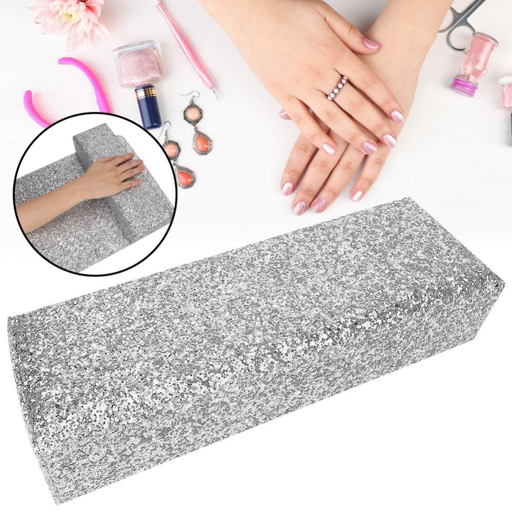 Portable Size Nail Hand Rest Easy To Clean Nail Art Cushion Manicure Hand Pillow For Personal Use серебряный