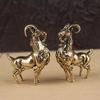 1 Stück Miniatur-Teetier-Figuren Messing Retro Bart Hochmütige Antilope Metall Kreatives Handwerk Haus Büro Schreibtischornament