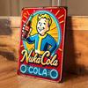 WastelandNostalgiaCo Nuka Cola Aluminum Sign | Vintage Sci-Fi Wall Art | Pre-Drilled for Game Rooms & Man Caves