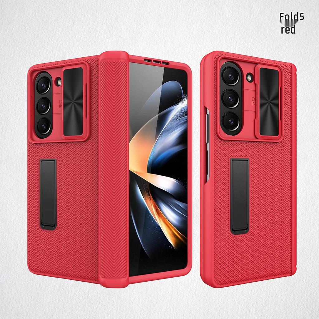 Plaid Leather Phone Case with Invisible Stand for Samsung Z Fold5