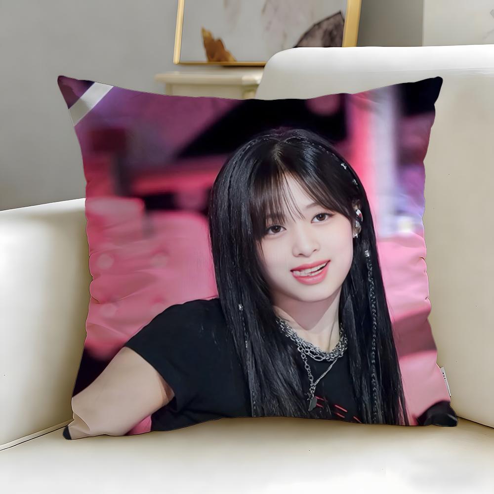 popular idol Ahyeon Cushion Cover Soft EasyWash Pillow Case Versatile for Couch Bed Travel and Office