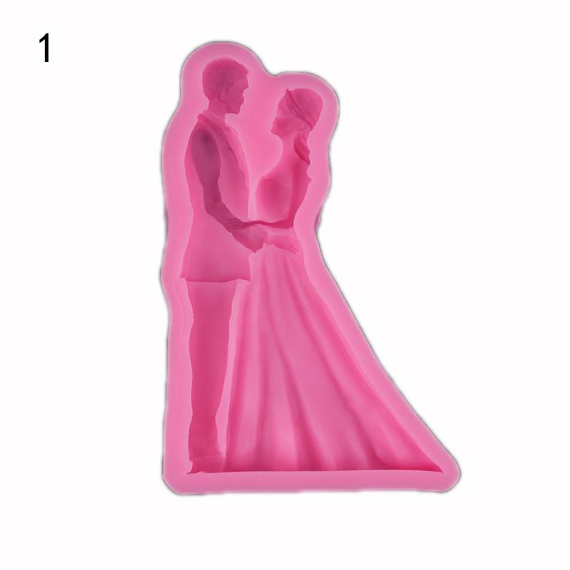 Bride and Groom Silicone Cake Mold 3D Wedding Blessing Fondant Mould Cake Decorating Tools Chocolate Baking Gumpastes Mold
