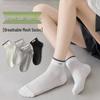 2026 Summer Breathable Cotton Ankle Socks for Girls - White, Antibacterial, Odor-Resistant Sports Style