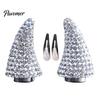 Fashionable Sharp Corner Headpieces Magnetic Rhinestone Devil Horns Hair Accessories for Halloween Cosplay, Sparkling Cosplay Headwear 3D Horn