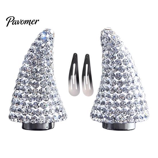 Fashionable Sharp Corner Headpieces Magnetic Rhinestone Devil Horns Hair Accessories for Halloween Cosplay, Sparkling Cosplay Headwear 3D Horn