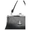 Vivienne Westwood Granny Frame Logo Metal Chain Leather Shoulder Tote Bag Women handbags Black 4B010007WS000DN403