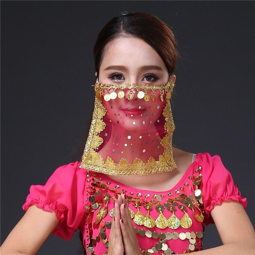 Multiple Colors Belly Dance Veil Polyester Dance Performance Accessories  Women