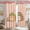 2D flat printing 2pcs Curtain Cute Cat Hedgehog Shamrock Digital Printed Polyester Drapes Festive Wall Decor Use for Photo