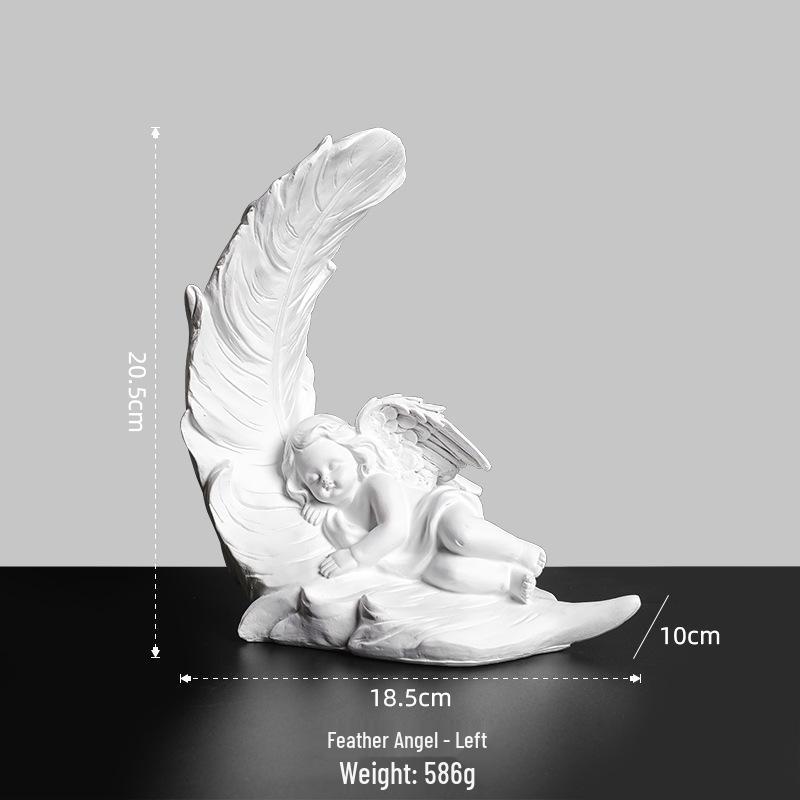 Nordic Angel Girl Sculpture - Resin Figurine for Living Room Décor