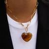 Lightweight Resin Heart Charm Necklace Adjustable Length Chain Simple Elegant Design Unisex Jewelry