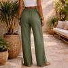 Women Casual Loose Fit High Waist Drawstring Straight Leg Wide Leg Pants Lightweight Relaxed Trousers for Daily Wear