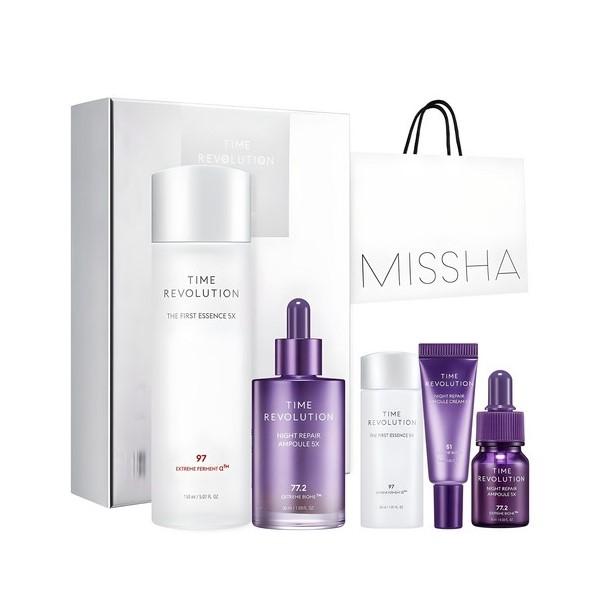 

Missha Time Revolution 2pcs Special Set 5X (Essence 150ml + 30ml + Ampoule 50ml + 10ml + Ampoule Cream 10ml)