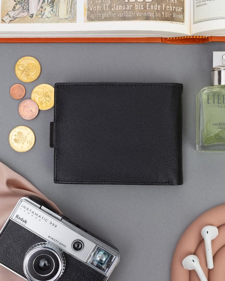 Men's Leather Wallet N992L-PDM-RON-BP-9137 Black