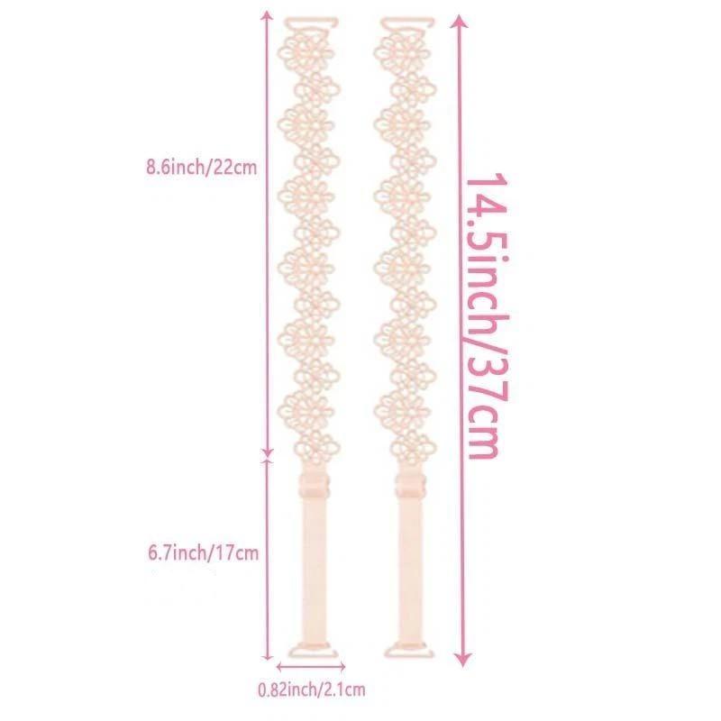 1Pair Lace Flower Decor Bra Straps, Adjustable Versatile Anti-Slip Shoulder Strap For Women'S Lingerie And Bra Accessories